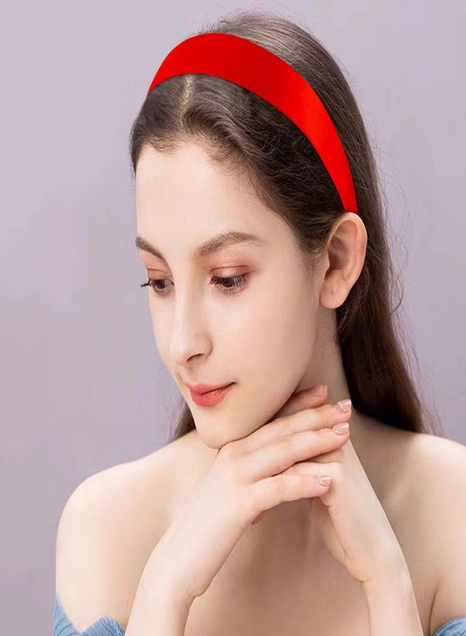 SuPoo Red Headbands for Women Girls Silk Satin Headbands Non Slip Fashion DIY Hair Band Trendy y2k Holiday Hair Accessories Diademas Para Mujer - Image 2